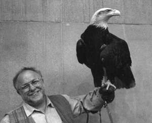 Photo of Dennis Logsdon
with a bald eagle